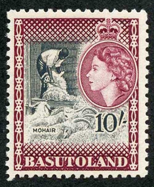 Basutoland SG 53 1954 10/- (the top value) U/M