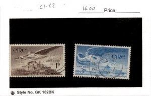 Ireland, Postage Stamp, #C1-C2 Used, 1949 Airmail, Angel Rock Cashel (AK)