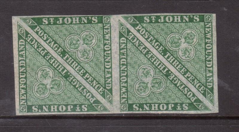 Newfoundland #11a Very Fine Mint Lightly Hinged Rare Block