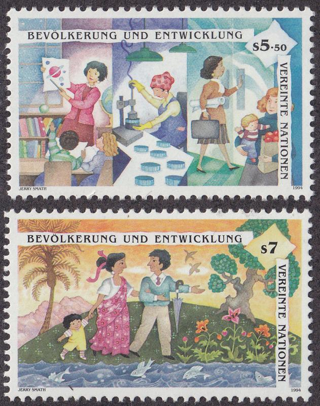 UN VIENNA MNH Scott # 174-175 Women (2 Stamps)