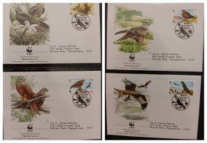 O) 1996 GIBRALTAR,  WWF - WORLD WILDLIFE FUND, BIRDS - RED KITE, FDC XF