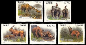 Zaire 1993 Scott #1403-1407 Mint Never Hinged