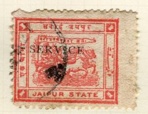 INDIA;  JAIPUR 1928-31 early SERVICE Optd. fine used 1a. value