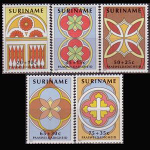 SURINAM 1982 - Scott# B289-93 Easter Set of 5 NH