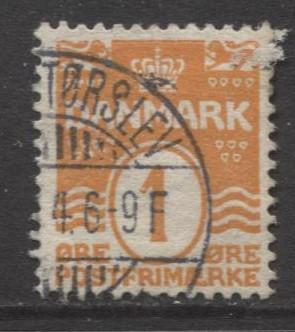 Denmark - Scott 57 - Definitive Issue -1905 - Used - Single 1o Stamp