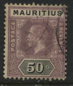 Mauritius 1912 50 cents dull violet & black CDS used