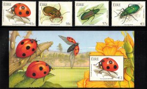 IRELAND 2003 Irish Beetles; Scott 1463-67, SG 1577-81; MNH