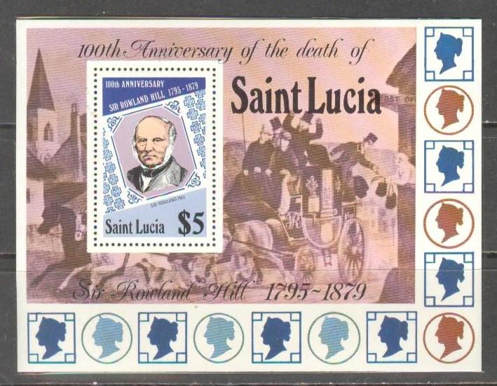 SAINT LUCIA Sc# 482 MNH FVF SS Sir Rowland Hill