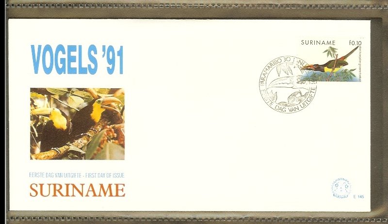 1991 - Rep. Surinam FDC E145 - Fauna & Animals - Birds - Tropical birds [LN018]