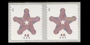 US 4749 Patriotic Star 46c coil pair (2 stamps) MNH 2013