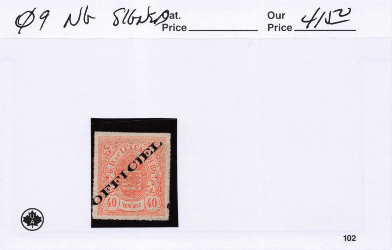 LUXEMBOURG  O9  NG  SIGNED