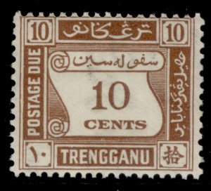 MALAYSIA - Trengganu GVI SG D4, 10c brown, LH MINT. Cat £120.