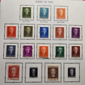 Stamp Europe Netherlands Series of 1949 mix of used & MLH #306-19, 321