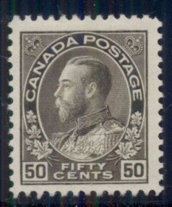 CANADA #120  50¢ black brown, unused no gum, VF Scott $90.00