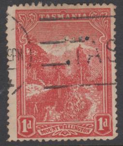 Tasmania 1905 Pictorial Mt Wellington Sc#103 Perfin T Used