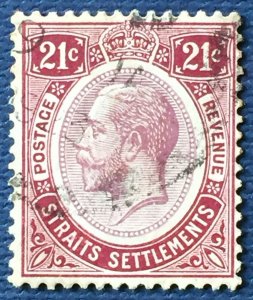 Malaya 1923 Straits Settlements KGV 21c MSCA Fine USED SG#233 M4740