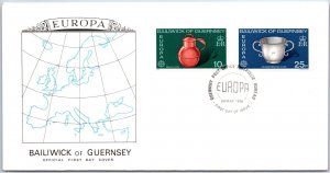 GREAT BRITAIN FIRST DAY COVER BAILIWICK OF GUERNSEY (CHANNEL ISLAND) EUROPA 1976