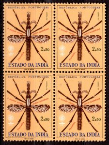 Portuguese India 1962 MOSQUITO-MALARIA-WHO-MEDICINE Block of 4 MNH