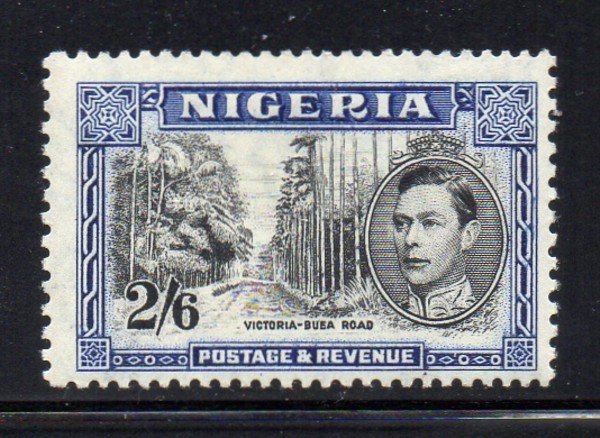 Nigeria Sc 63c 1938 2/6d G VI & Victoria Poad GVI  stamp mint perf 13 x 11 1/2