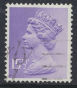 GB  Machin 15½p X948  Phosphor paper  Used  SC#  MH93  see scan and details