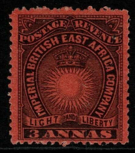 BRITISH EAST AFRICA SG8 1891 3a BLACK/DULL RED MTD MINT 