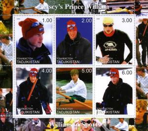 Tajikistan 2000 Jersey's PRINCE WILLIAM Sheet Perforated Mint (NH)