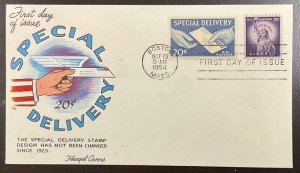 E20 Fluegel Cachet Special Delivery Letter & Hands FDC 1954