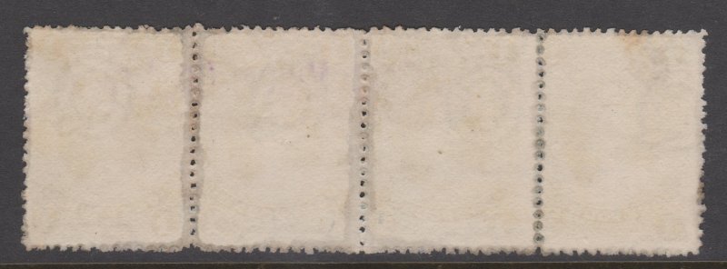 Queensland Sc#83 Used strip of 4  - Fiscal Cancel