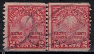 USA - Scott 656 Line Pair w/ Registry Cancel