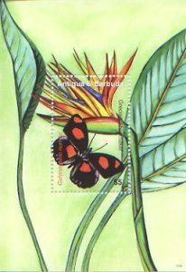 Antigua,  Butterflies & Fauna and Flora ,  S/S 1,  (Anti2950