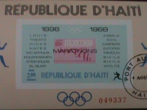 ​HAITI-PROMOTE-MEXICO'68 MARATHONS  CTO IMPERF S/S-VF-EST.$8- HARD TO FIND
