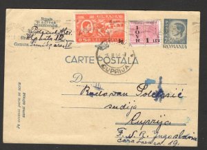 ROMANIA TO SERBIA - POSTCARD, STATIONERY WITH STAMP IOVR 1 LEU - 1948.