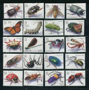 3351 Insects and Spiders 33¢ All 20 Stamps MNH VF