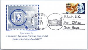 US SPECIAL EVENT COVER HUBERT NORTH CAROLINA POST OFFICE OPEN HOUSE 1977 - D