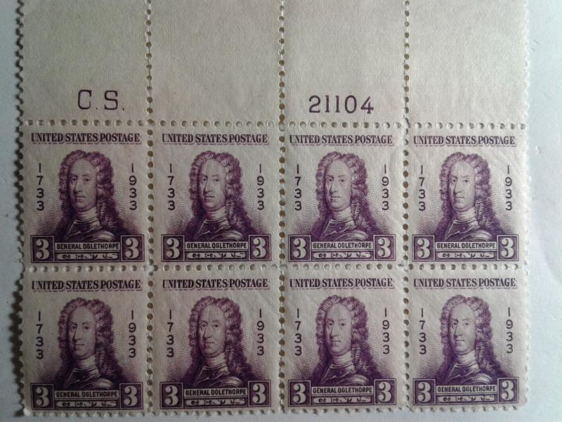 SCOTT # 726 PLATE BLOCK OF 8  C.S MINT NEVER HINGED GEM QUALITY