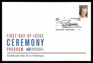 Scott 5020 Forever Paul Newman First Day Cover with Ceremony Program Insert