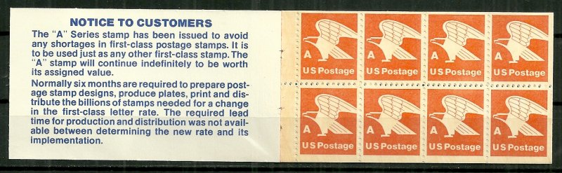 1978 compl. unexploded (15¢) A & Eagle booklet of 24 MNH