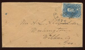 Confederate States 4 Used Tied by Black SAVANNAH GA CCL on Cover BZ1420