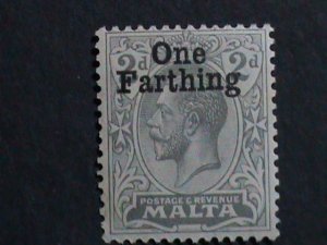​MALTA-1922 SC #97 KING GEORGE V  SURCHARGE MLH 101 YEARS OLD VERY FINE RARE