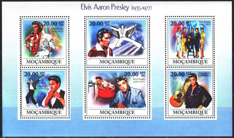 Mozambique. 2009. 3350-55. Elvis Presley. MNH.