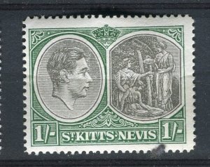 ST. KITTS; 1938 early GVI pictorial issue fine Mint hinged Shade of 1s. value