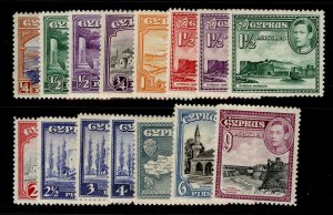 CYPRUS GVI SG151-159, short set, M MINT. Cat £120.