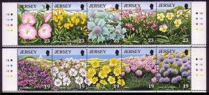 Jersey Wild Flowers 2 strips of 10v SG#707-716