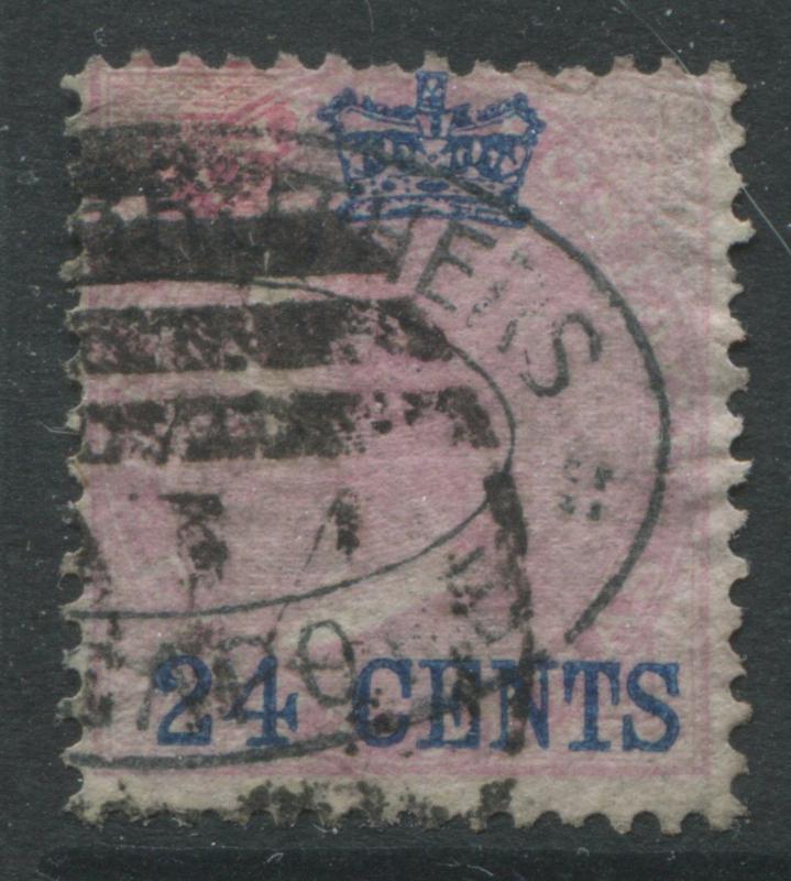 Straits Settlements 1867 24 cents on 8 annas used.