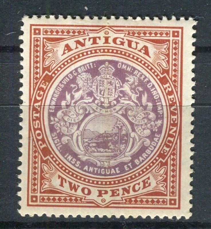 ANTIGUA; 1908-17 early Mint hinged 2d. value 