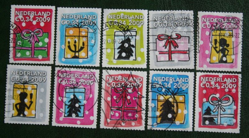 NETHERLANDS 2009 December stamps christmas Used Scott# 1347a-1347j SG -