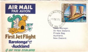 1973, 1st Flt. Air New Zealand, Rarotonga, Cook Island, See Remark (40370)