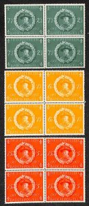 Netherlands Antilles 1957, Scouting 3v, blocks of 4 [+], MNH