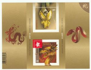 Canada 2600a  New Year  - snake & Dragon SS  MNH