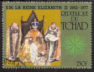 Chad 1977 used accession Queen Elizabeth 25th anniversary